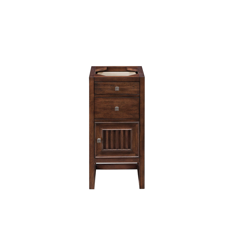 James Martin Athens 36" Single Vanity Cabinet Mid Century Acacia with 3 cm Cala Blue Top E645-V36-MCA-3CBL