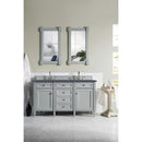 James Martin Brittany 60" Urban Gray Double Vanity with 3 cm Charcoal Soapstone Quartz Top 650-V60D-UGR-3CSP