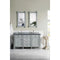 James Martin Brittany 60" Urban Gray Double Vanity with 3 cm Charcoal Soapstone Quartz Top 650-V60D-UGR-3CSP