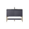 James Martin Milan 47.3" Single Vanity Cabinet Modern Grey Glossy Radiant Gold with Charcoal Black Composite Top 801V47.3MGGRGDCHB