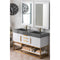 James Martin Columbia 59" Double Vanity Glossy White Radiant Gold with Dusk Gray Glossy Composite Top 388-V59D-GW-RG-DGG