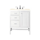 James Martin Addison 30" Single Vanity Cabinet Glossy White with 3 cm Eternal Marfil Top E444-V30-GW-3EMR