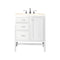 James Martin Addison 30" Single Vanity Cabinet Glossy White with 3 cm Eternal Marfil Top E444-V30-GW-3EMR