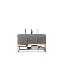 James Martin Columbia 59" Double Vanity Ash Gray with Dusk Grey Glossy Composite Top 388-V59D-AGR-BN-DGG