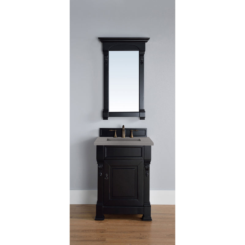 James Martin Brookfield 26" Antique Black Single Vanity with 3 cm Gray Expo Quartz Top 147-114-V26-AQB-3GEX