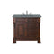 James Martin Brookfield 36" Warm Cherry Single Vanity with 3 cm Cala Blue Quartz Top 147-114-5586-3CBL