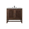 James Martin Athens 36" Single Vanity Cabinet Mid Century Acacia with 3 cm Eternal Serena Top E645-V36-MCA-3ESR