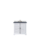 James Martin Providence 36" Single Vanity Cabinet Bright White with 3 cm Charcoal Soapstone Quartz Top 238-105-V36-BW-3CSP