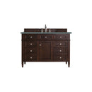 James Martin Brittany 48" Burnished Mahogany Single Vanity with 3 cm Cala Blue Quartz Top 650-V48-BNM-3CBL