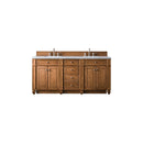 James Martin Bristol 72" Double Vanity Saddle Brown with 3 cm Arctic Fall Solid Surface Top 157-V72-SBR-3AF