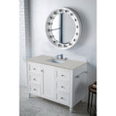 James Martin Copper Cove Encore 48" Single Vanity Bright White with 3 cm Eternal Serena Quartz Top 301-V48-BW-3ESR