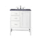 James Martin Addison 30" Single Vanity Cabinet Glossy White with 3 cm Charcoal Soapstone Quartz Top E444-V30-GW-3CSP