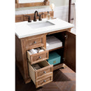 James Martin Providence 36" Single Vanity Cabinet Driftwood with 3 cm Classic White Quartz Top 238-105-5511-3CLW