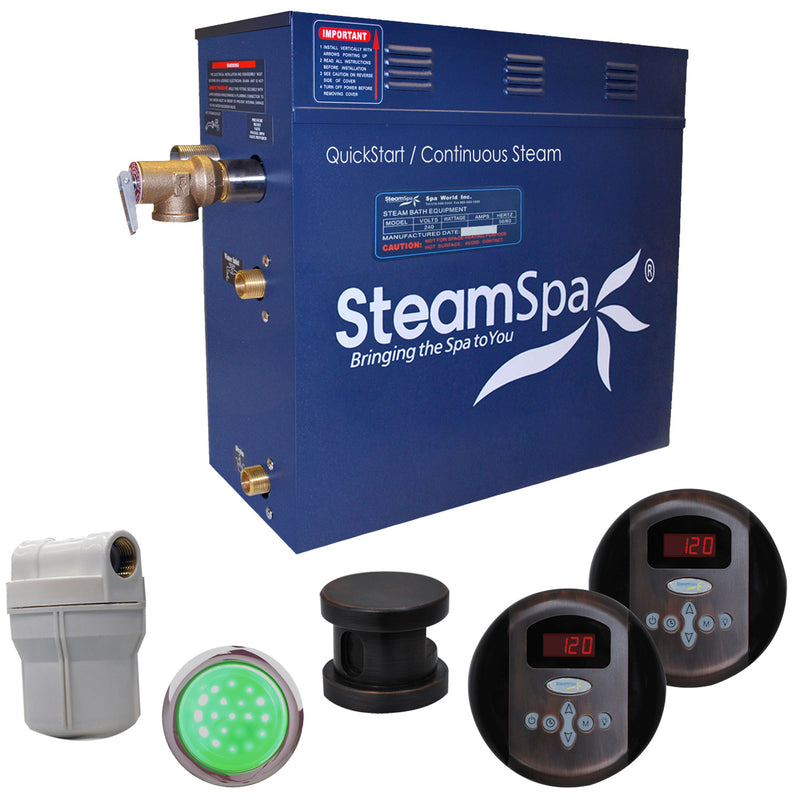 SteamSpa Royal 9 KW QuickStart Acu-Steam Bath Generator Package in Oil Rubbed Bronze