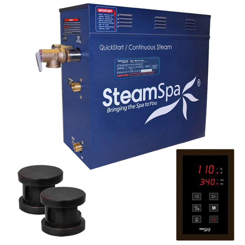 SteamSpa Oasis 12 KW QuickStart Acu-Steam Bath Generator Package in Oil Rubbed Bronze