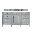 James Martin Brittany 60" Urban Gray Single Vanity with 3 cm Classic White Quartz Top 650-V60S-UGR-3CLW