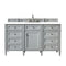 James Martin Brittany 60" Urban Gray Single Vanity with 3 cm Classic White Quartz Top 650-V60S-UGR-3CLW