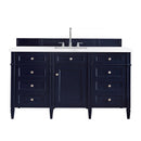 James Martin Brittany 60" Victory Blue Single Vanity with 3 cm Arctic Fall Solid Surface Top 650-V60S-VBL-3AF