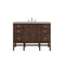 James Martin Addison 48" Single Vanity Cabinet Mid Century Acacia with 3 cm Eternal Serena Quartz Top E444-V48-MCA-3ESR