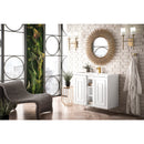 James Martin Alicante' 39.5" Single Vanity Cabinet Glossy White with White Glossy Composite Countertop E110V39.5GWWG