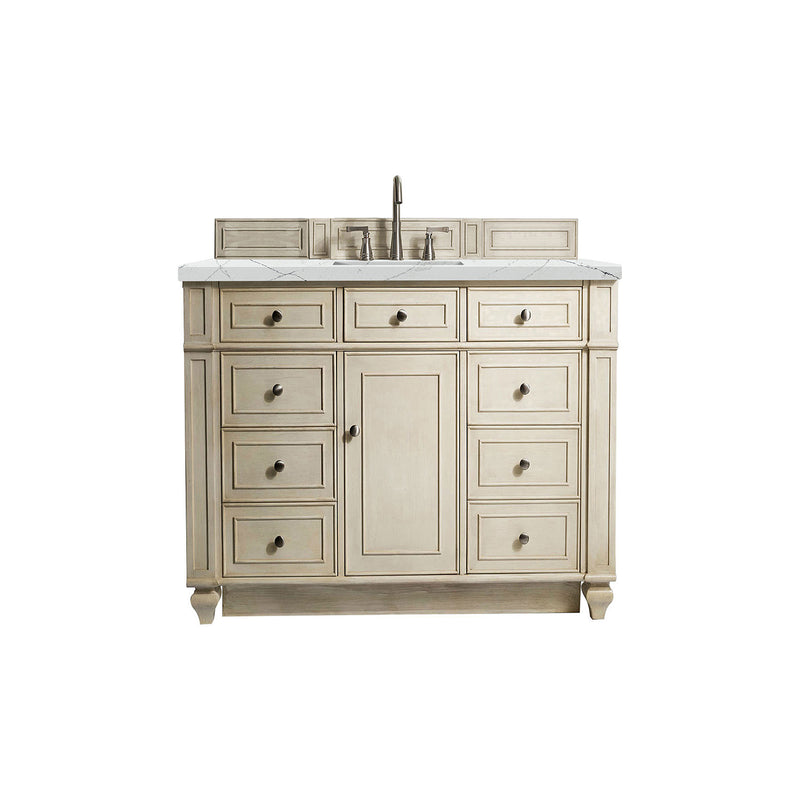 James Martin Bristol 48" Single Vanity Vintage Vanilla with 3 cm Ethereal Noctis Quartz Top 157-V48-VV-3ENC