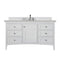 James Martin Palisades 60" Single Vanity Bright White with 3 cm Eternal Serena Quartz Top 527-V60S-BW-3ESR