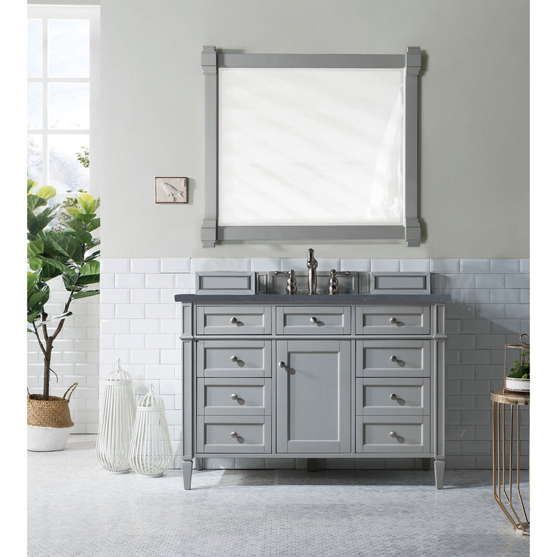 James Martin Brittany 48" Urban Gray Single Vanity with 3 cm Charcoal Soapstone Quartz Top 650-V48-UGR-3CSP