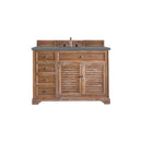 James Martin Savannah 48" Single Vanity Cabinet Driftwood with 3 cm Cala Blue Quartz Top 238-104-5211-3CBL