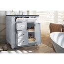 James Martin Bristol 30" Single Vanity Bright White with 3 cm Charcoal Soapstone Quartz Top 157-V30-BW-3CSP