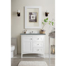 James Martin Palisades 36" Single Vanity Bright White with 3 cm Cala Blue Quartz Top 527-V36-BW-3CBL