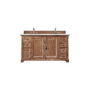 James Martin Providence 60" Double Vanity Cabinet Driftwood with 3 cm Ethereal Noctis Quartz Top 238-105-5611-3ENC