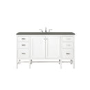 James Martin Addison 60" Single Vanity Cabinet Glossy White with 3 cm Grey Expo Quartz Top E444-V60S-GW-3GEX