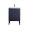 James Martin Linden 24" Single Vanity Cabinet Navy Blue with White Glossy Composite Countertop E213V24NVBWG