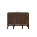 James Martin Addison 48" Single Vanity Cabinet Mid Century Acacia with 3 cm Grey Expo Quartz Top E444-V48-MCA-3GEX