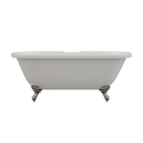 Cambridge Plumbing Acrylic Double Ended Clawfoot Bathtub 70"x30", 7" Drillings PC Feet