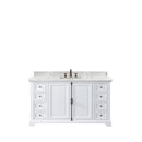 James Martin Providence 60" Single Vanity Cabinet Bright White with 3 cm Eternal Jasmine Pearl Quartz Top 238-105-V60S-BW-3EJP