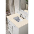 James Martin Savannah 36" Single Vanity Cabinet Bright White with 3 cm Eternal Marfil Quartz Top 238-104-V36-BW-3EMR