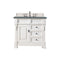 James Martin Brookfield 36" Bright White Single Vanity with 3 cm Cala Blue Quartz Top 147-V36-BW-3CBL