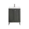 James Martin Chianti 24" Single Vanity Cabinet Mineral Grey Brushed Nickel with White Glossy Composite Countertop E303V24MGBNKWG