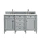 James Martin Brittany 60" Urban Gray Double Vanity with 3 cm Classic White Quartz Top 650-V60D-UGR-3CLW