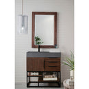 James Martin Columbia 36" Single Vanity Coffee Oak Matte Black with Dusk Gray Glossy Composite Top 388-V36-CFO-MB-DGG