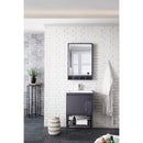 James Martin Milan 23.6" Single Vanity Cabinet Modern Gray Glossy Matte Black with Glossy White Composite Top 801V23.6MGGMBKGW