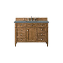 James Martin Brittany 48" Saddle Brown Single Vanity with 3 cm Cala Blue Quartz Top 650-V48-SBR-3CBL