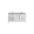 James Martin Savannah 72" Double Vanity Cabinet Bright White with 3 cm Cala Blue Quartz Top 238-104-V72-BW-3CBL