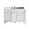 James Martin Brittany 48" Bright White Single Vanity with 3 cm Classic White Quartz Top 650-V48-BW-3CLW