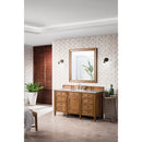 James Martin Brittany 60" Saddle Brown Single Vanity with 3 cm Eternal Jasmine Pearl Quartz Top 650-V60S-SBR-3EJP