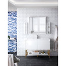 James Martin Milan 47.3" Single Vanity Cabinet Glossy White Radiant Gold with Glossy White Composite Top 801V47.3GWRGDGW