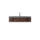 James Martin Mercer Island 72" Single Vanity Coffee Oak Matte Black with Dusk Gray Glossy Composite Top 389-V72S-CFO-MB-DGG