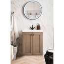 James Martin Chianti 24" Single Vanity Cabinet Whitewashed Walnut with White Glossy Resin Countertop E303-V24-WW-WG