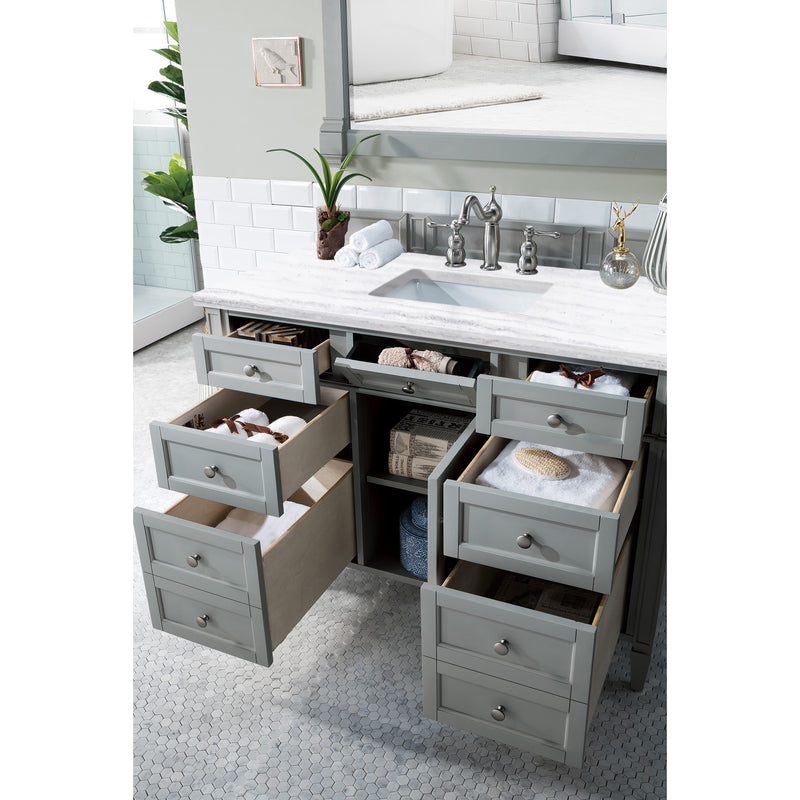 James Martin Brittany 48" Urban Gray Single Vanity with 3 cm Arctic Fall Solid Surface Top 650-V48-UGR-3AF